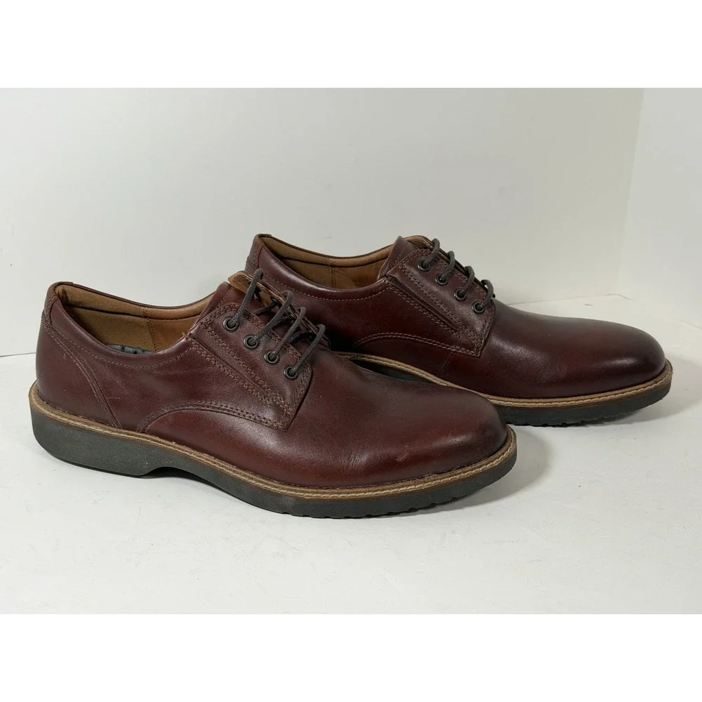 ECCO Men's Ian Casual Tie Oxford shoes in brown full-grain leather, Size 45